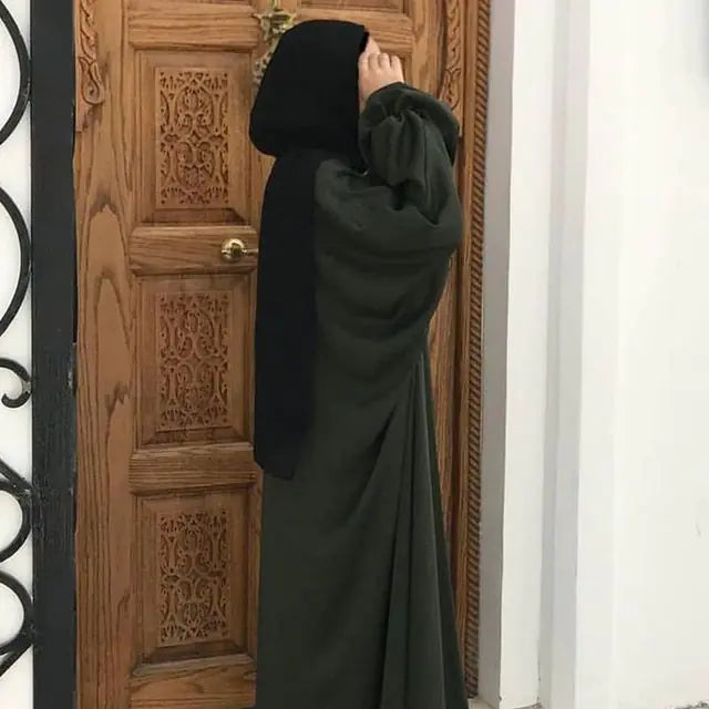 Musulmane Abaya Vestido Elegante de Satén